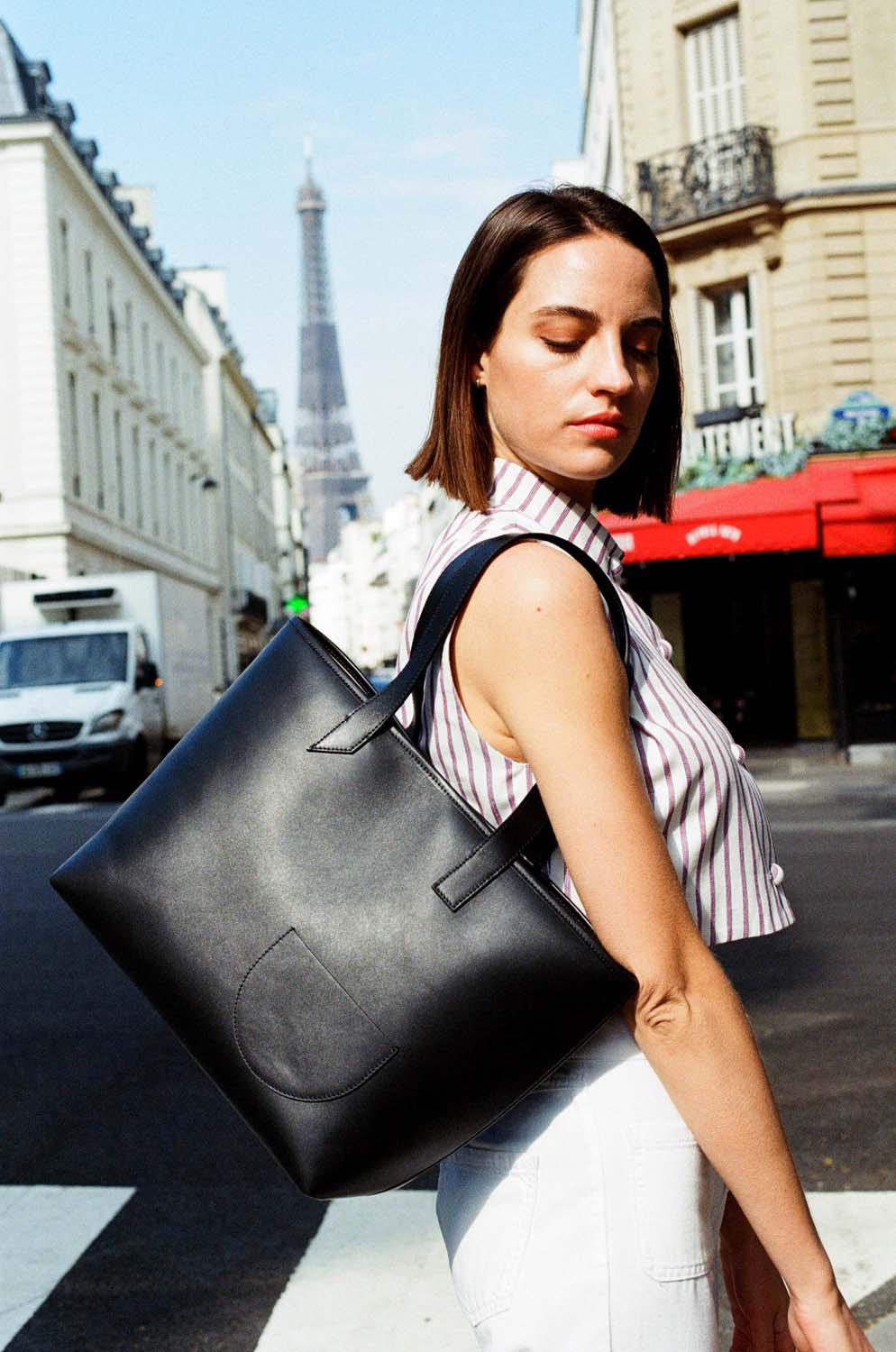 ベンチ 収納付 LOUVREUSE(ルーヴルーズ) フランス製 本革 ポシェット 